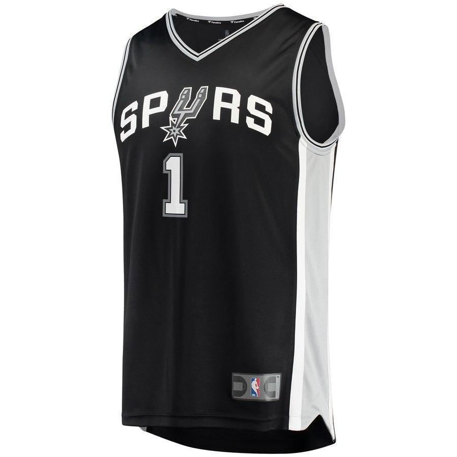 1-Lonnie Walker San Antonio Spurs  Jersey - Icon Edition - Black