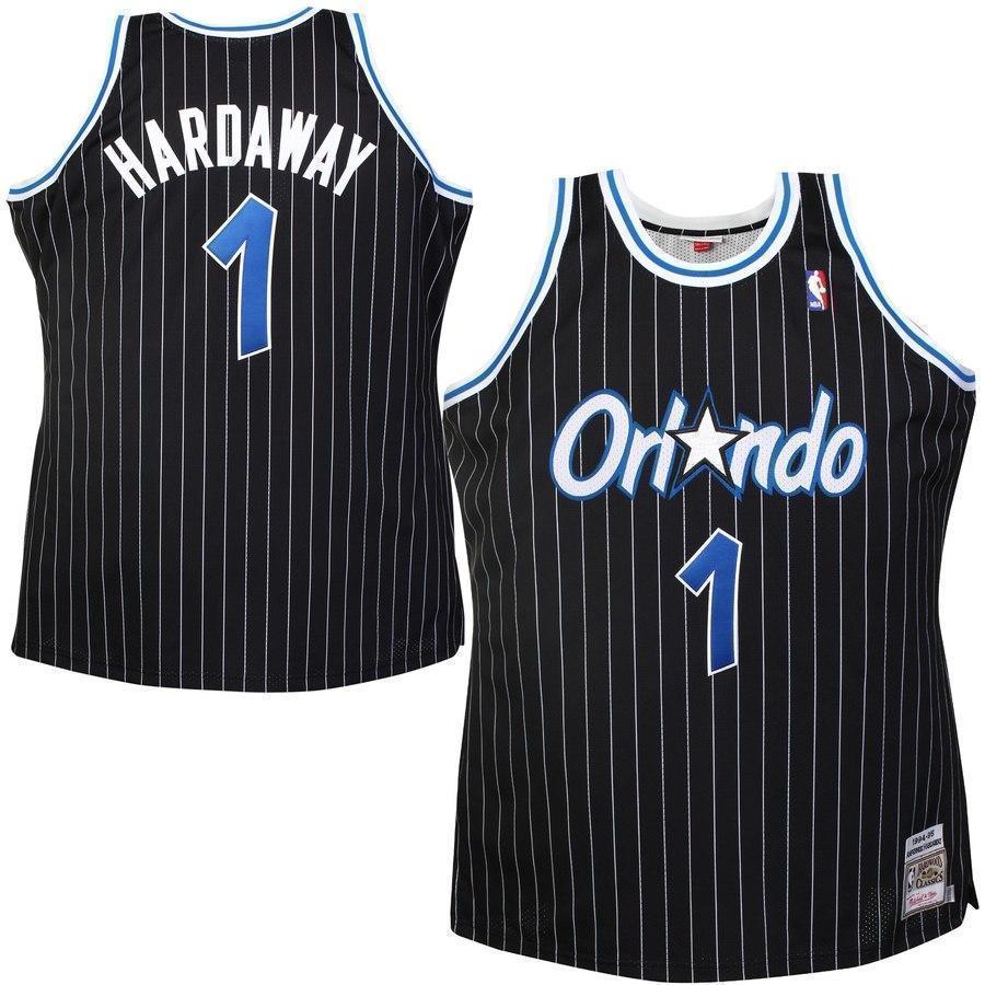 1- Penny Hardaway Orlando Magic Hardwood Classics Vintage Jersey - Black
