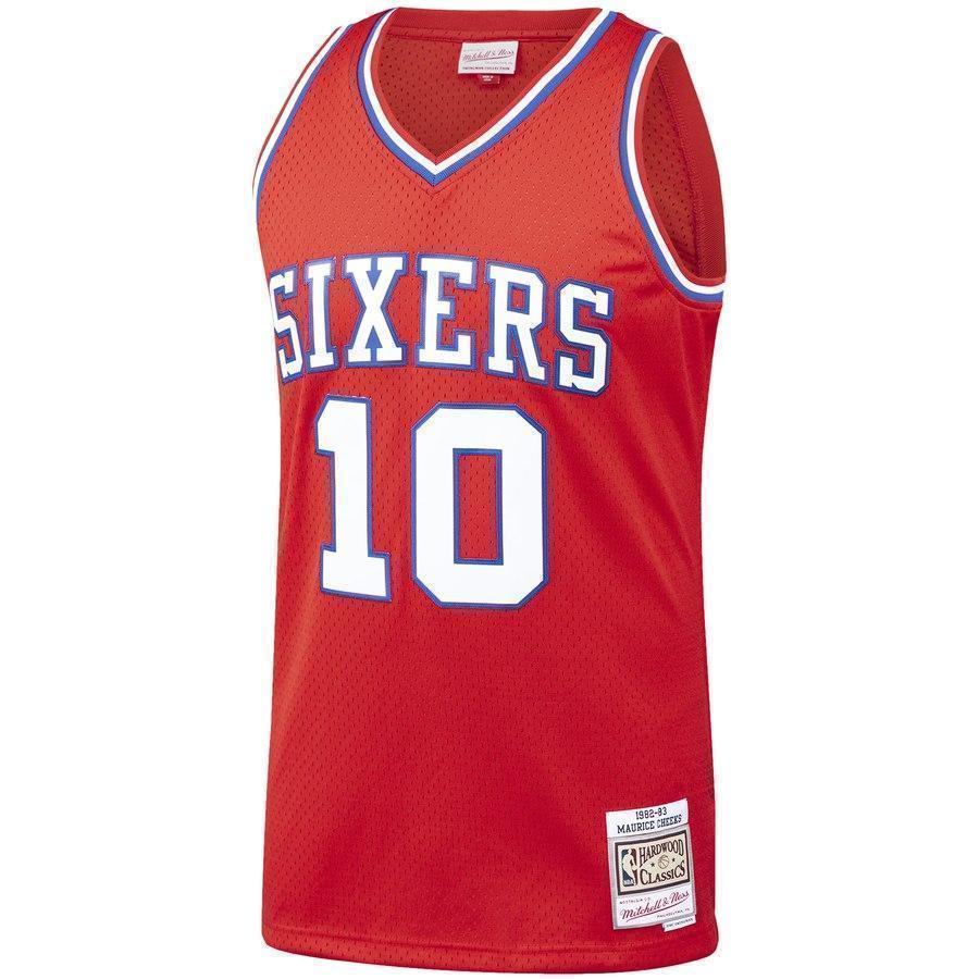 10-Maurice Cheeks Philadelphia 76ers  1982-83 Hardwood Classics Swingman Jersey – Red