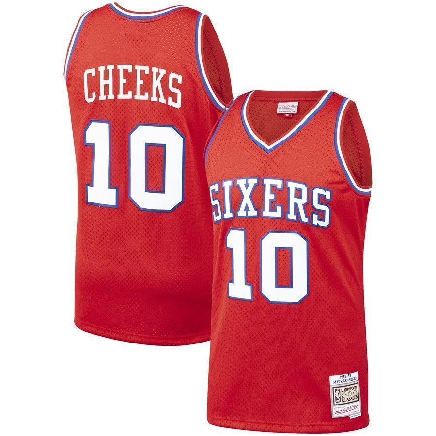 10-Maurice Cheeks Philadelphia 76ers  1982-83 Hardwood Classics Swingman Jersey – Red