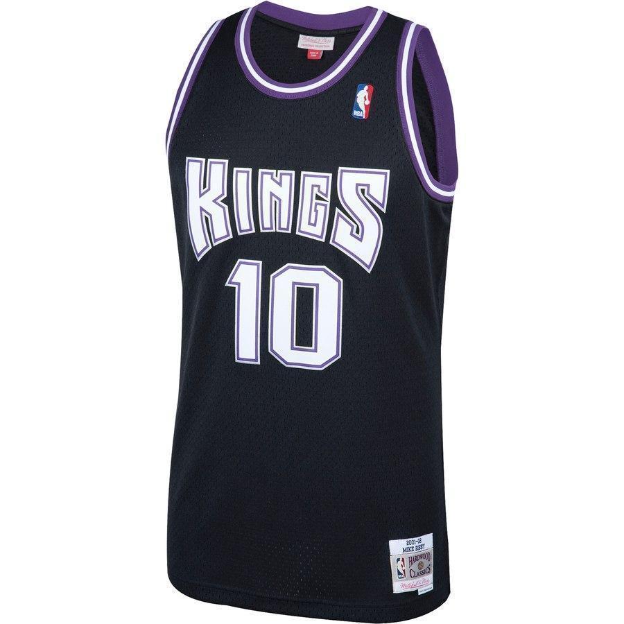 10-Mike Bibby Sacramento Kings  2001-02 Hardwood Classics Swingman Jersey – Black