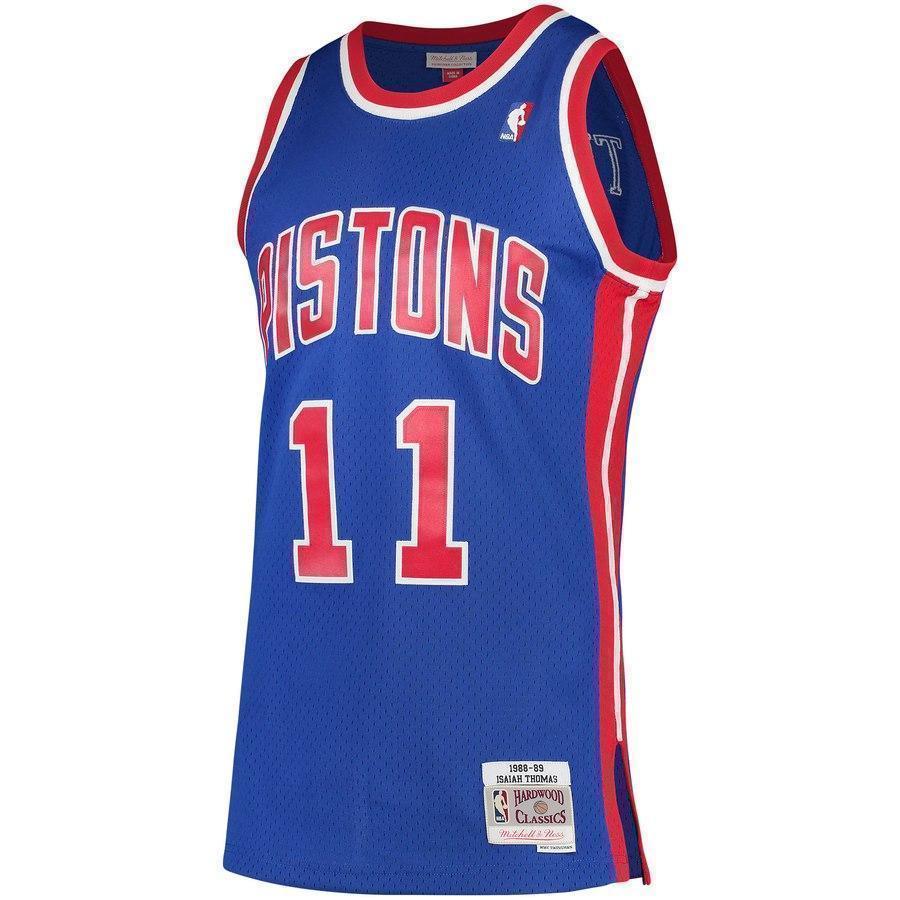11-Isiah Thomas Detroit PistonsHardwood Classics Swingman Jersey - Blue