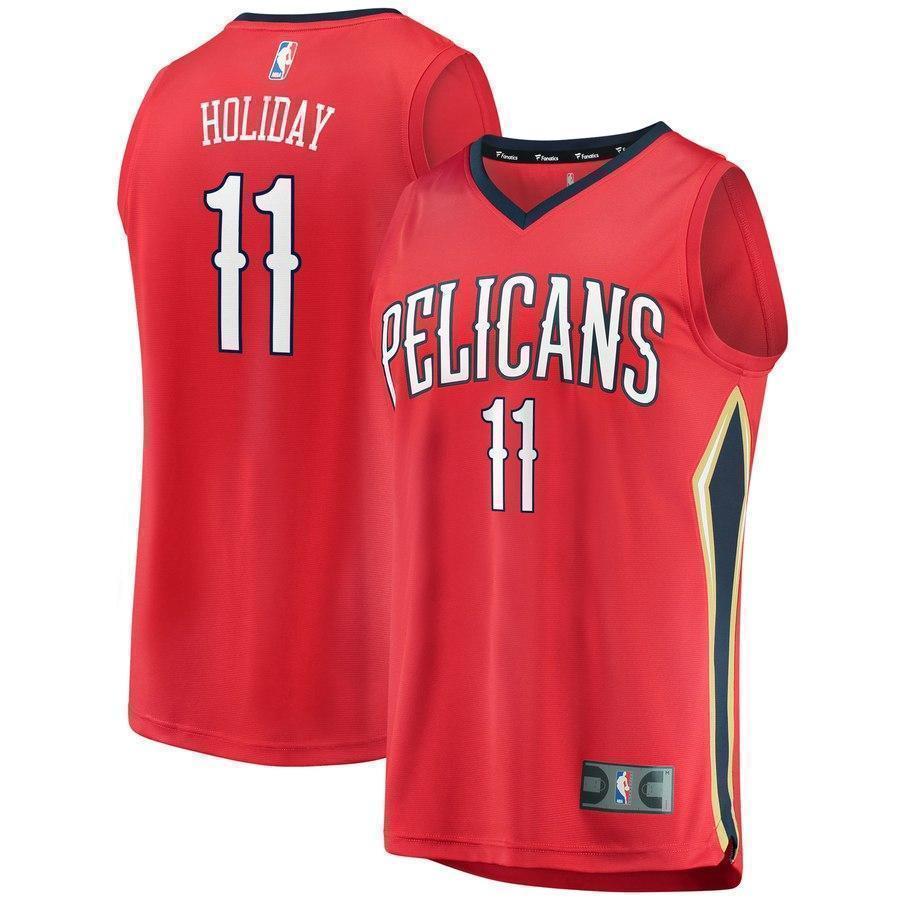 11-Jrue Holiday New Orleans Pelicans  Jersey Red - Statement Edition