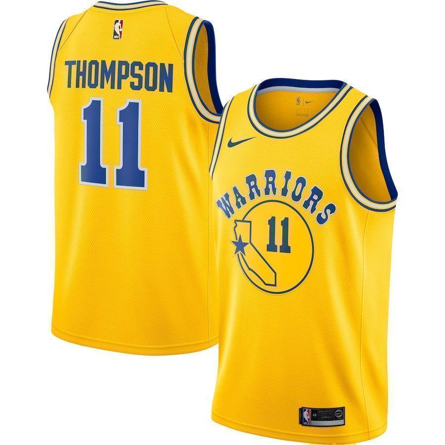 11-Klay Thompson Golden State Warriors Hardwood Classics Swingman Jersey – Gold