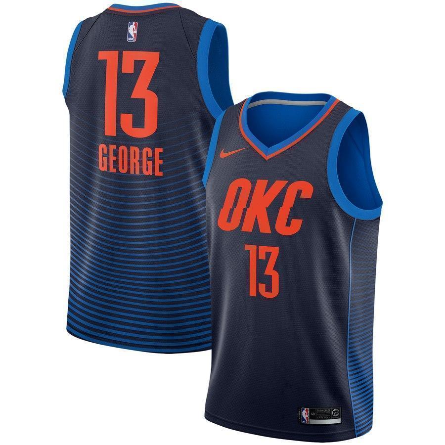 13-Paul George Oklahoma City  Swingman Jersey - Statement Edition – Navy
