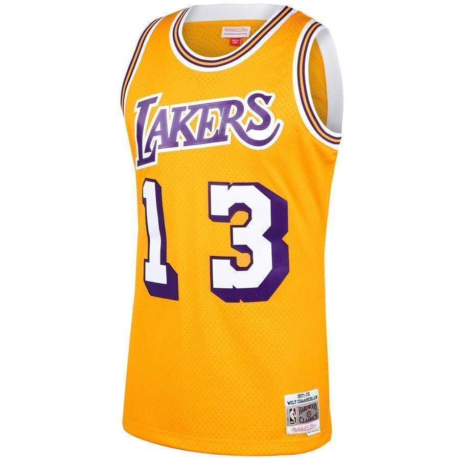 13-Wilt Chamberlain Los Angeles Lakers  Hardwood Classics Swingman Jersey – Gold