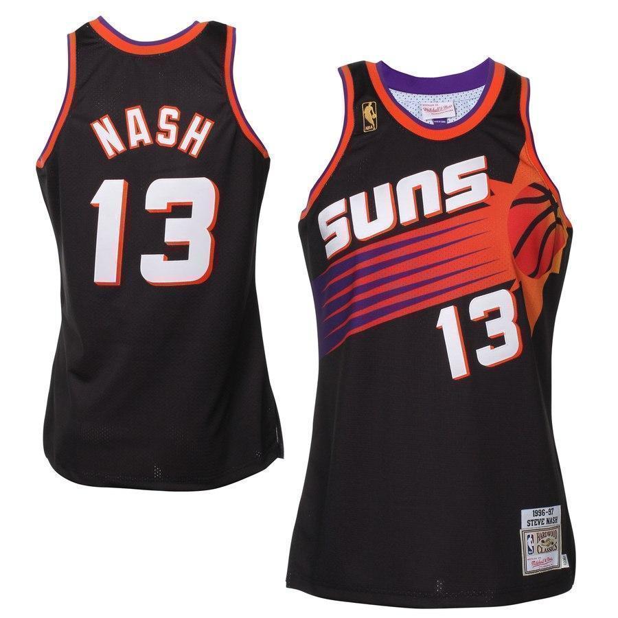 13- Steve Nash Phoenix Suns 1996-97 Hardwood Classics Throwback  Home Jersey - Black