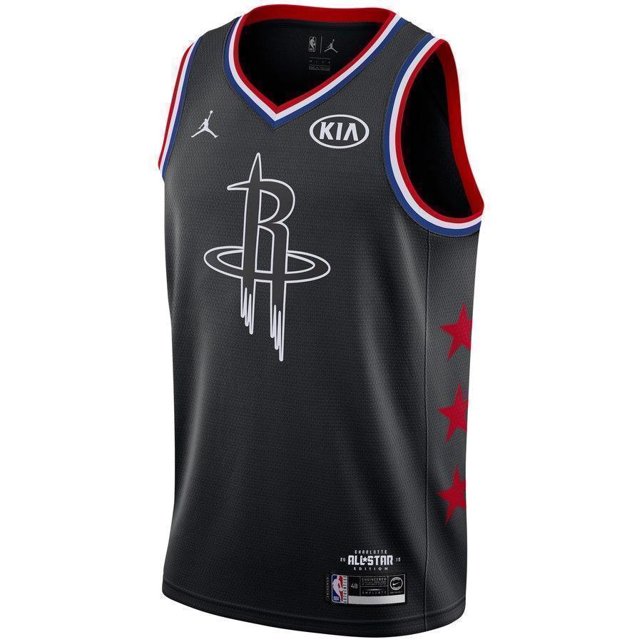 13James Harden Houston Rockets Jordan 2019 NBA All-Star Game Finished Swingman Jersey – Black
