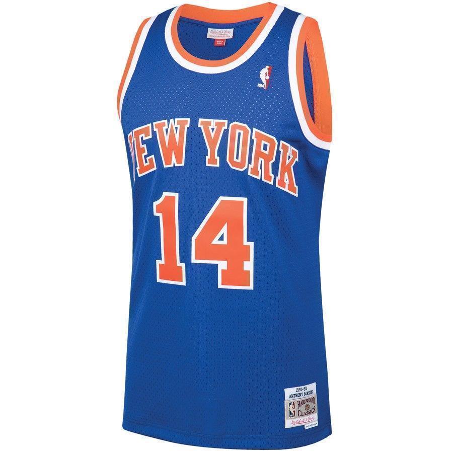 14-Anthony Mason New York Knicks 1991-92 Hardwood Classics Swingman Jersey – Blue