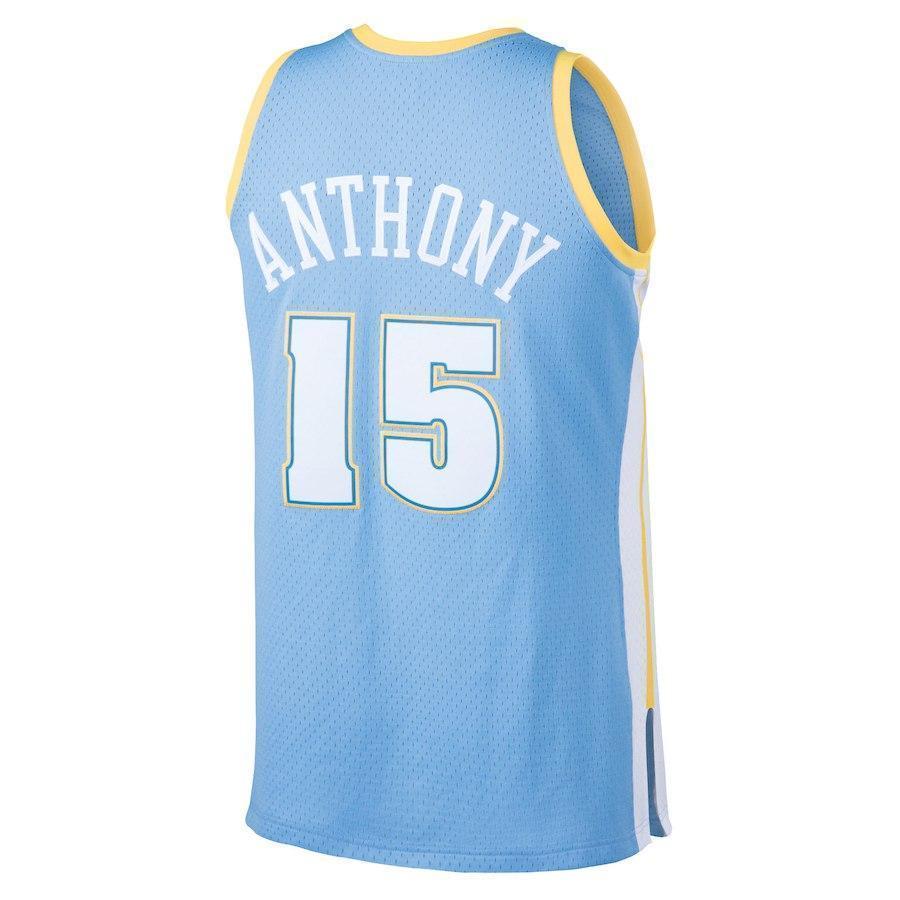 15-Carmelo Anthony Denver Nuggets Hardwood Classics Swingman Jersey - Light Blue