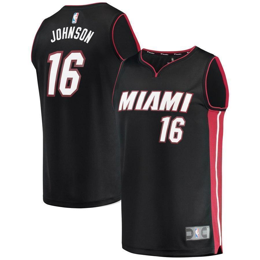 16-James Johnson Miami Heat  Jersey - Icon Edition – Black