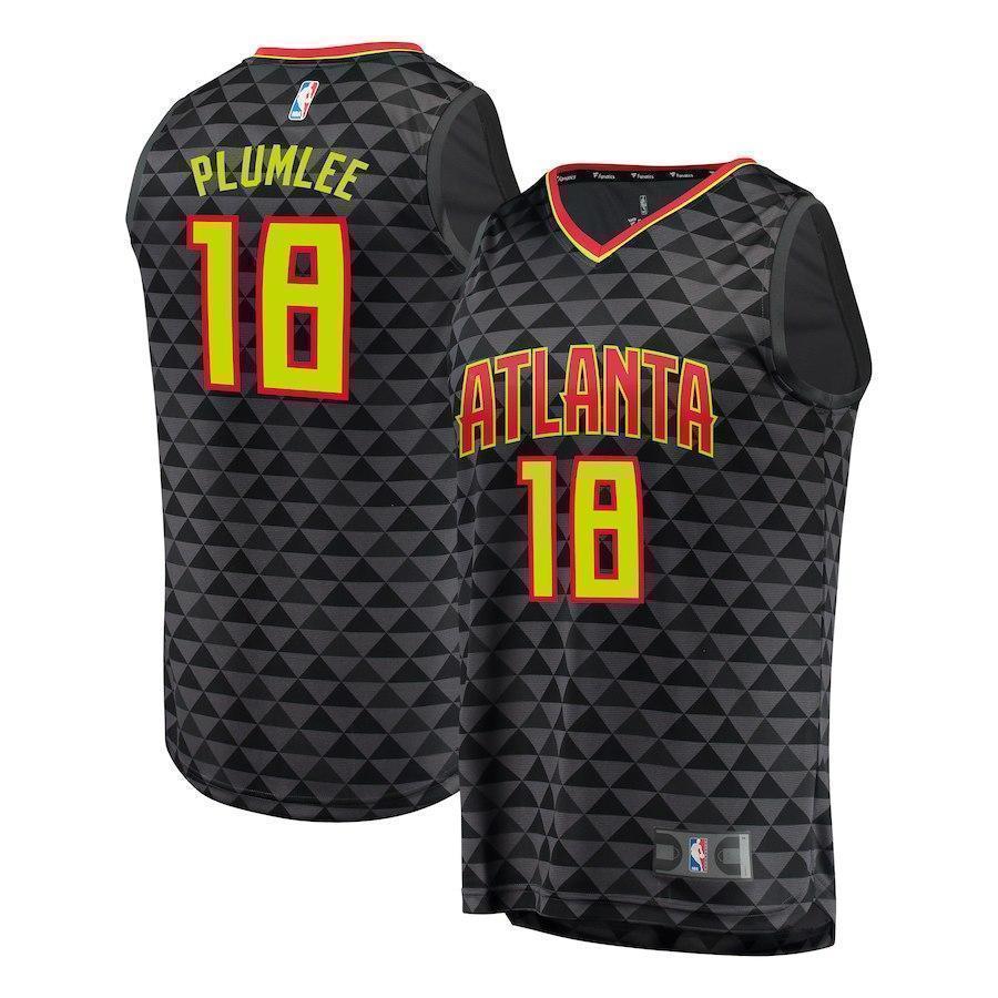 18-Miles Plumlee Atlanta Hawks Player Jersey - Icon Edition – Black