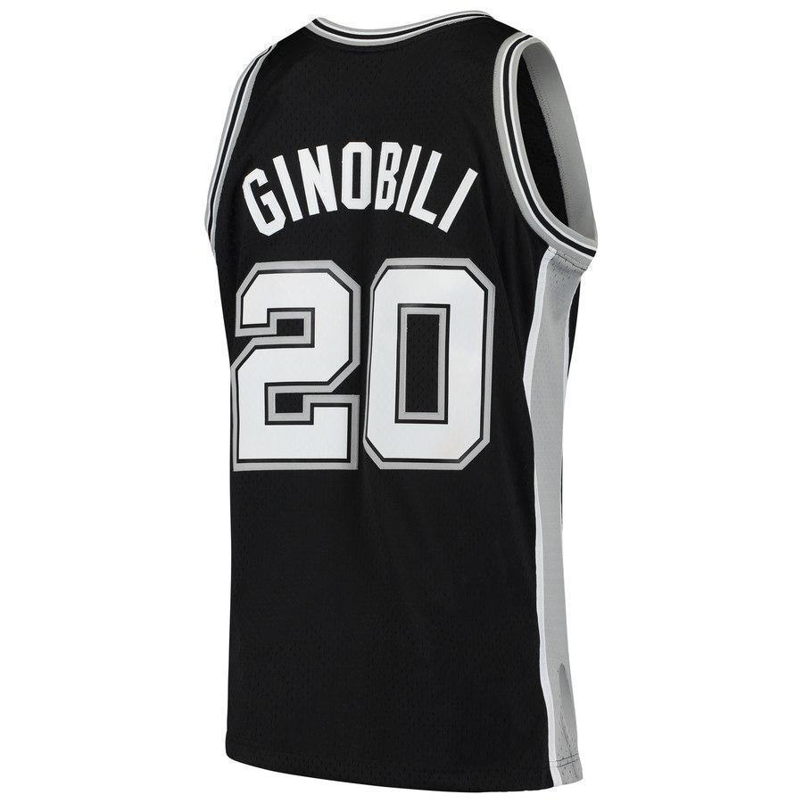 20-Manu Ginobili San Antonio Spurs  2002-03 Hardwood Classics Swingman Jersey – Black