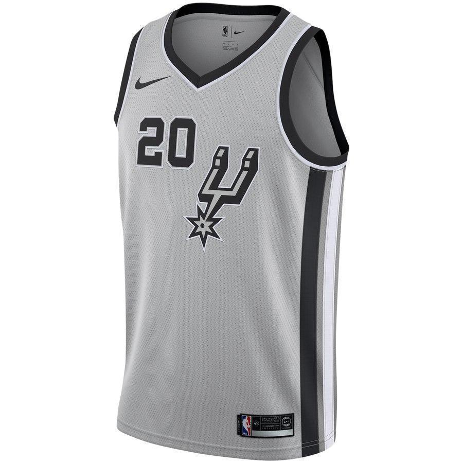 20-Manu Ginobili San Antonio Spurs Swingman Jersey - Statement Edition – Gray