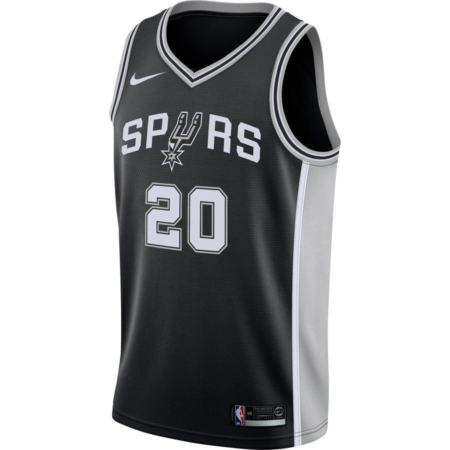 20-Manu Ginobili San Antonio Spurs Swingman Jersey Black - Icon Edition