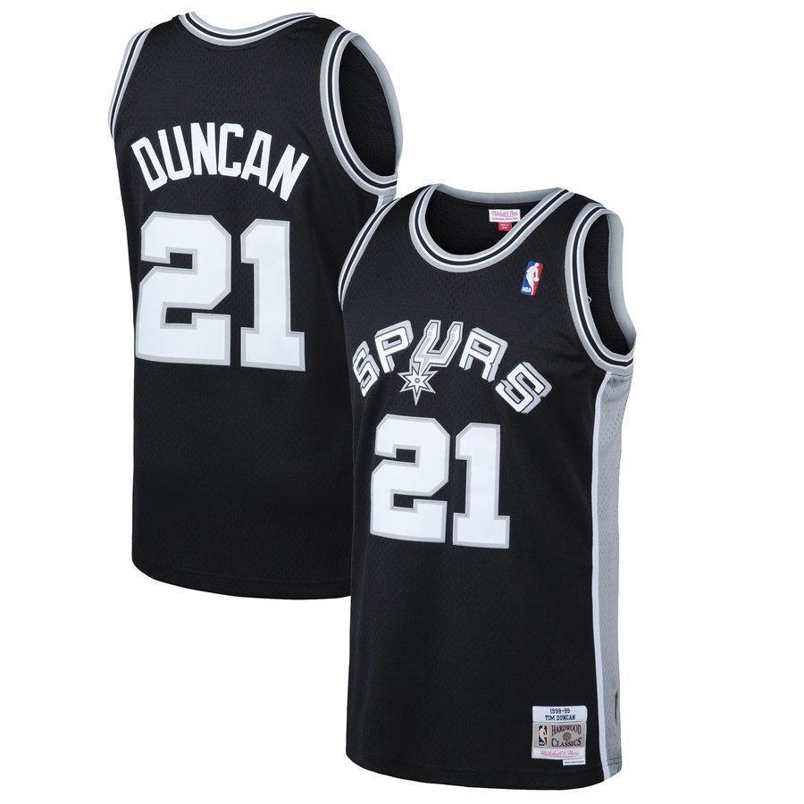 21-Tim Duncan San Antonio Spurs  1998-99 Hardwood Classics Swingman Jersey - Black