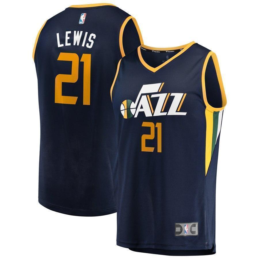 21-Trey Lewis Utah Jazz  Jersey - Icon Edition - Navy