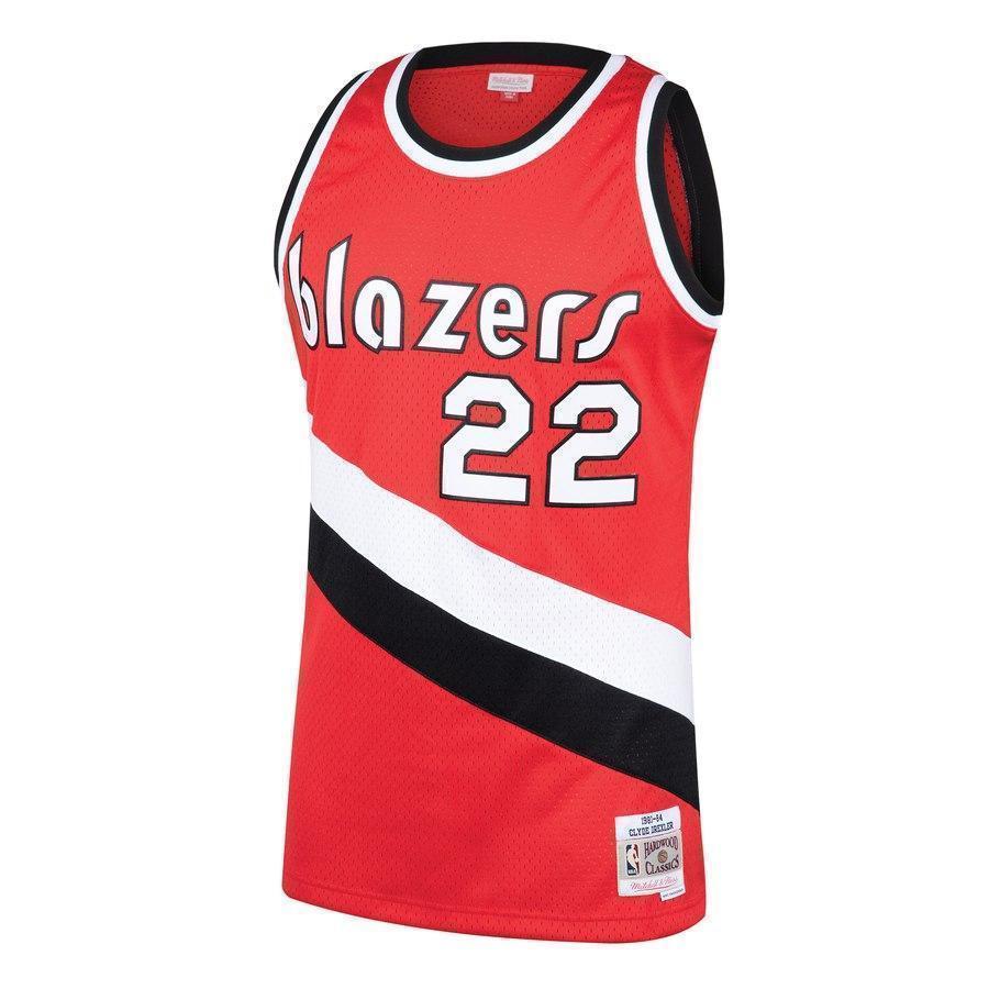 22-Clyde Drexler Portland Trail Blazers  Hardwood Classics Swingman Jersey – Red