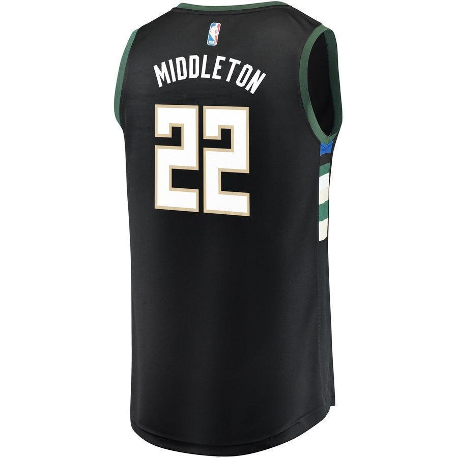 22-Khris Middleton Milwaukee Bucks  Jersey - Statement Edition – Black