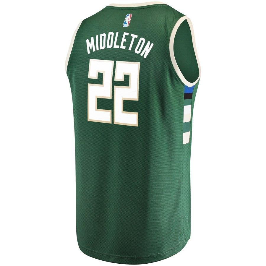 22-Khris Middleton Milwaukee Bucks Jersey Green - Icon Edition