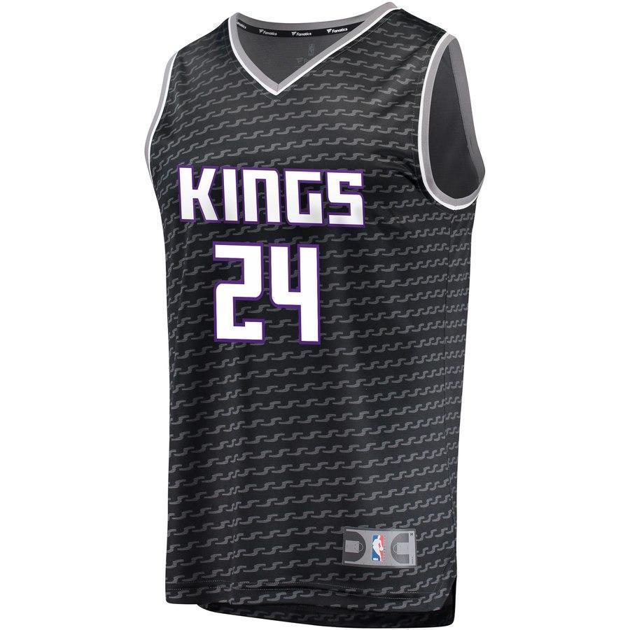 24-Buddy Hield Sacramento Kings Jersey Black - Statement Edition