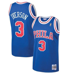 3-Allen Iverson Philadelphia 76ers  1996-97 Hardwood Classics Swingman Jersey - Royal