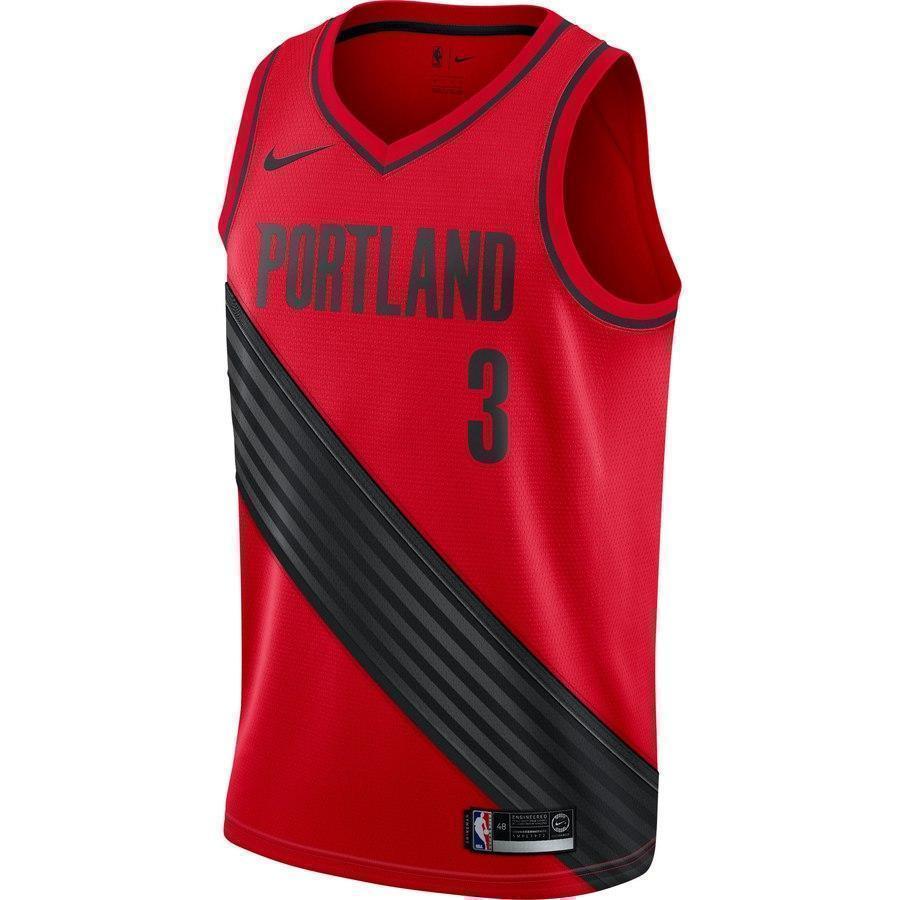 3-C.J. McCollum Portland Trail Blazers Swingman Jersey - Statement Edition – Red