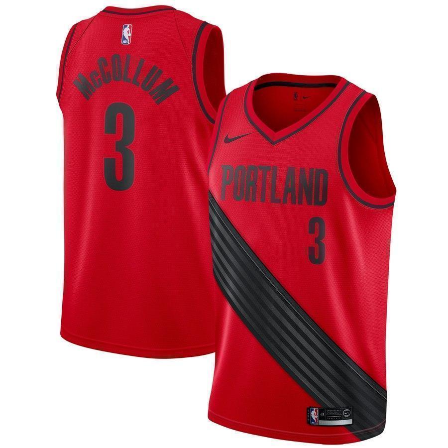 3-C.J. McCollum Portland Trail Blazers Swingman Jersey - Statement Edition – Red
