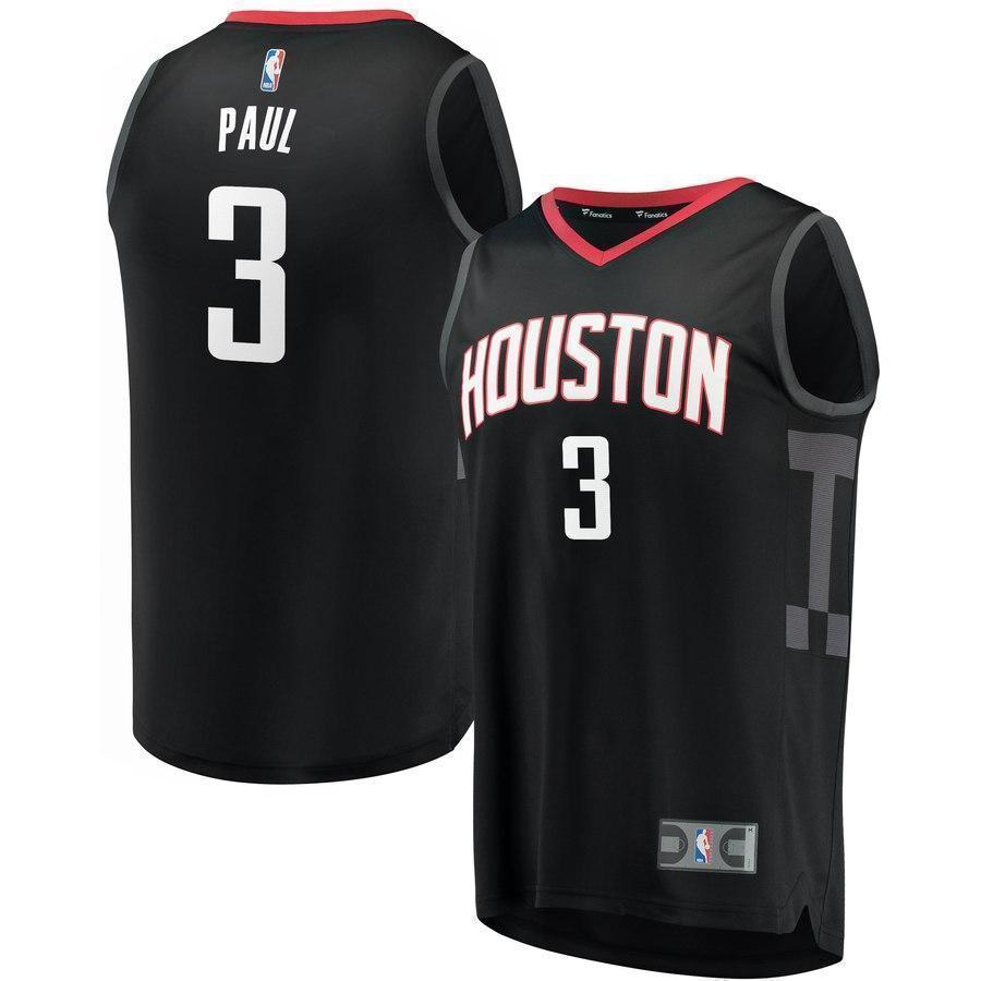 3-Chris Paul Houston Rockets Jersey Black - Statement Edition