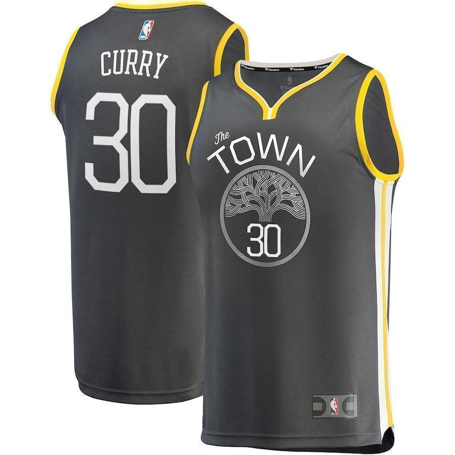 30-Stephen Curry Golden State Warriors  Jersey Charcoal - Statement Edition