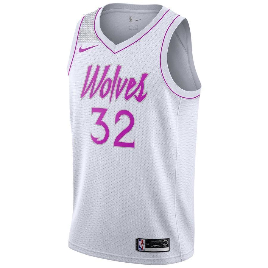 32-Karl-Anthony Towns Minnesota Timberwolves 2018-19 Swingman Jersey White – Earned Edition