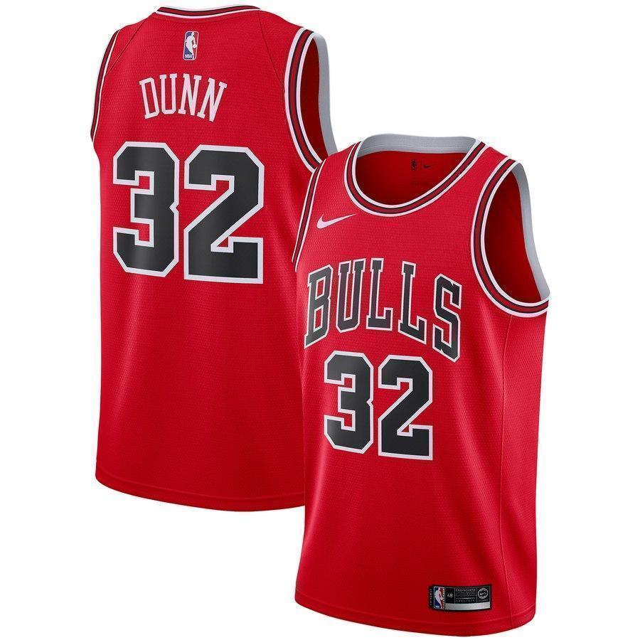 32-Kris Dunn Chicago Bulls  Swingman Jersey - Icon Edition – Red