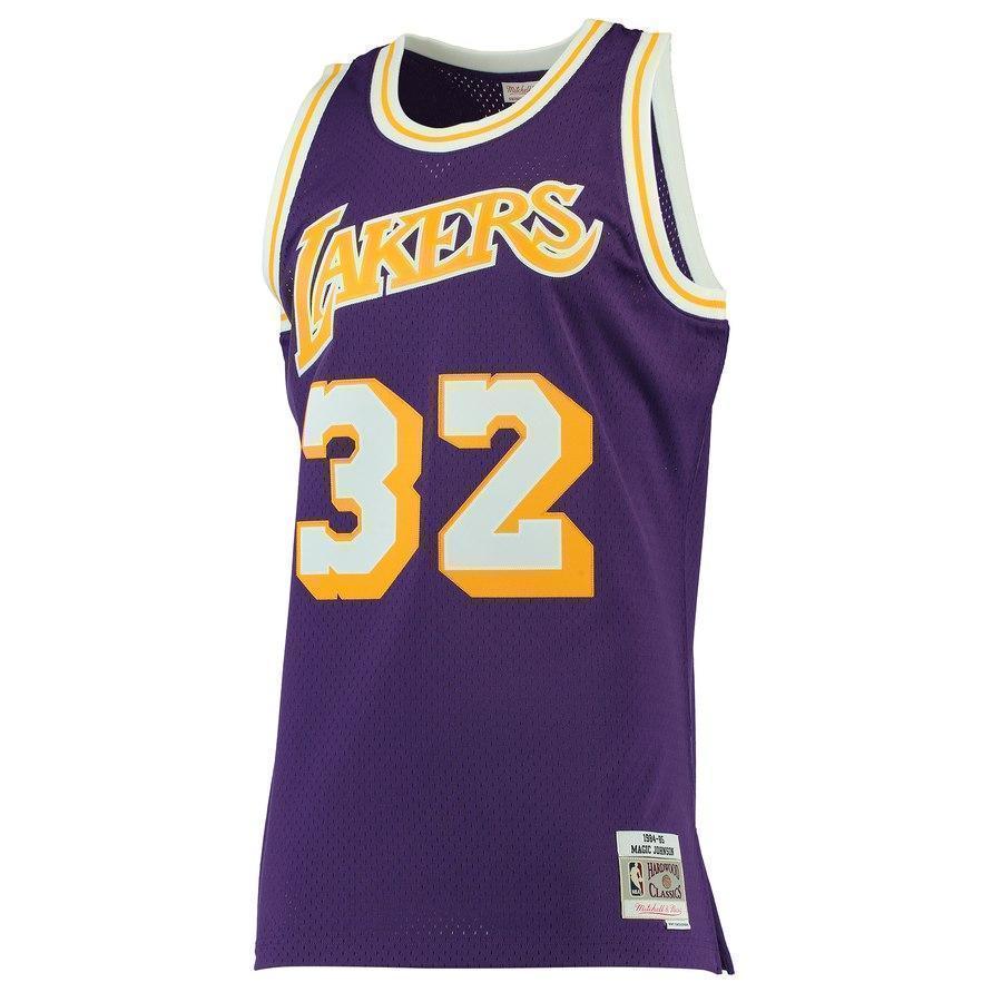 32-Magic Johnson Los Angeles Lakers  Hardwood Classics Swingman Jersey - Purple