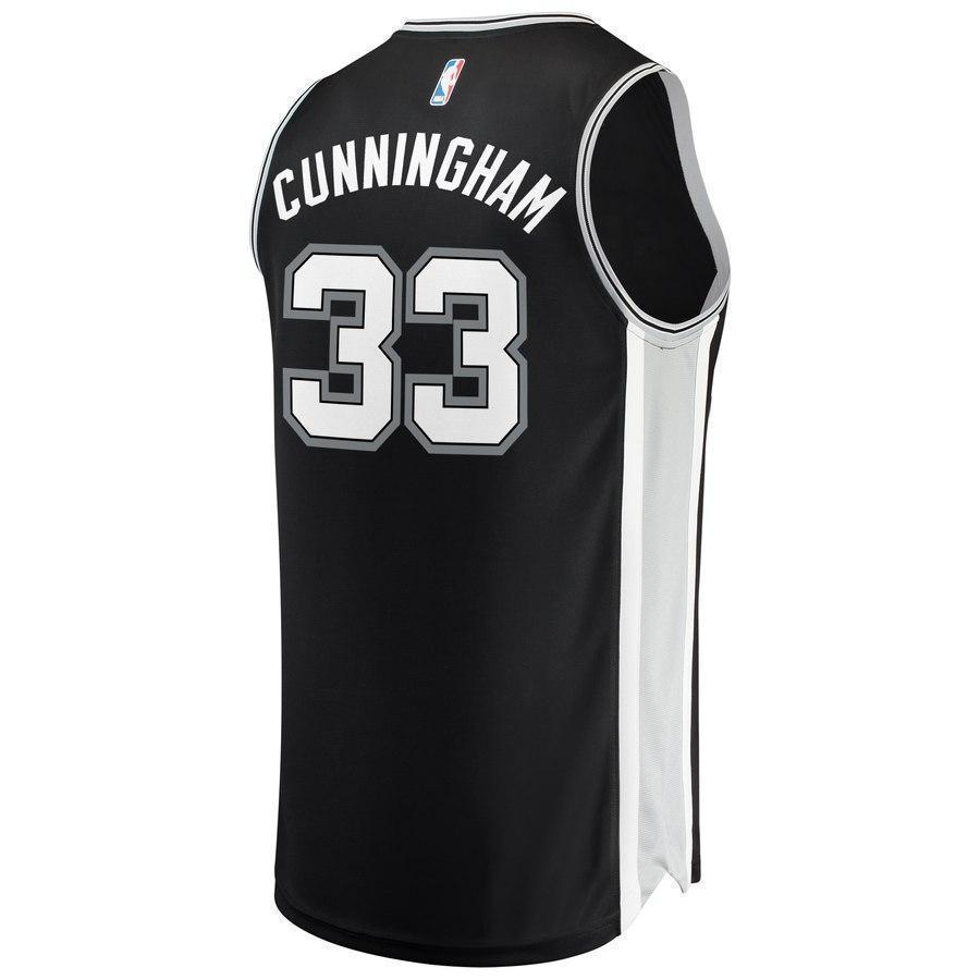 33-Dante Cunningham San Antonio Spurs  Jersey - Icon Edition - Black