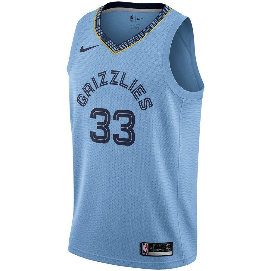 33-Marc Gasol Memphis Grizzlies Swingman Jersey - Statement Edition – Light Blue