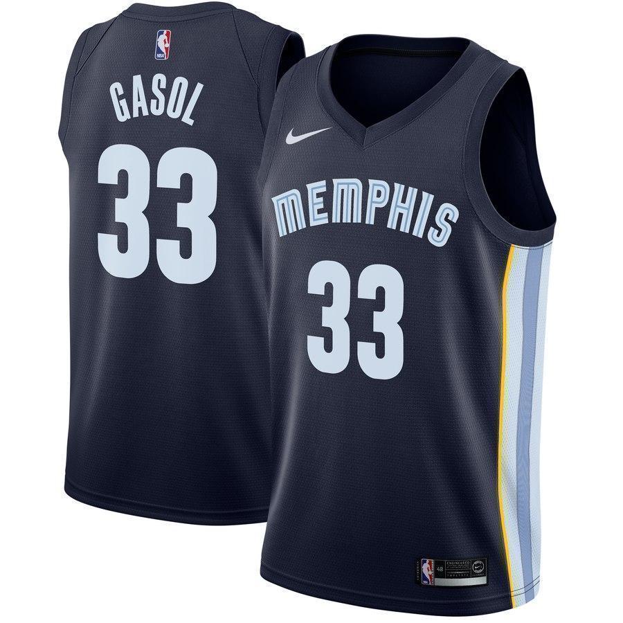 33-Marc Gasol Memphis Grizzlies Swingman Jersey Navy - Icon Edition