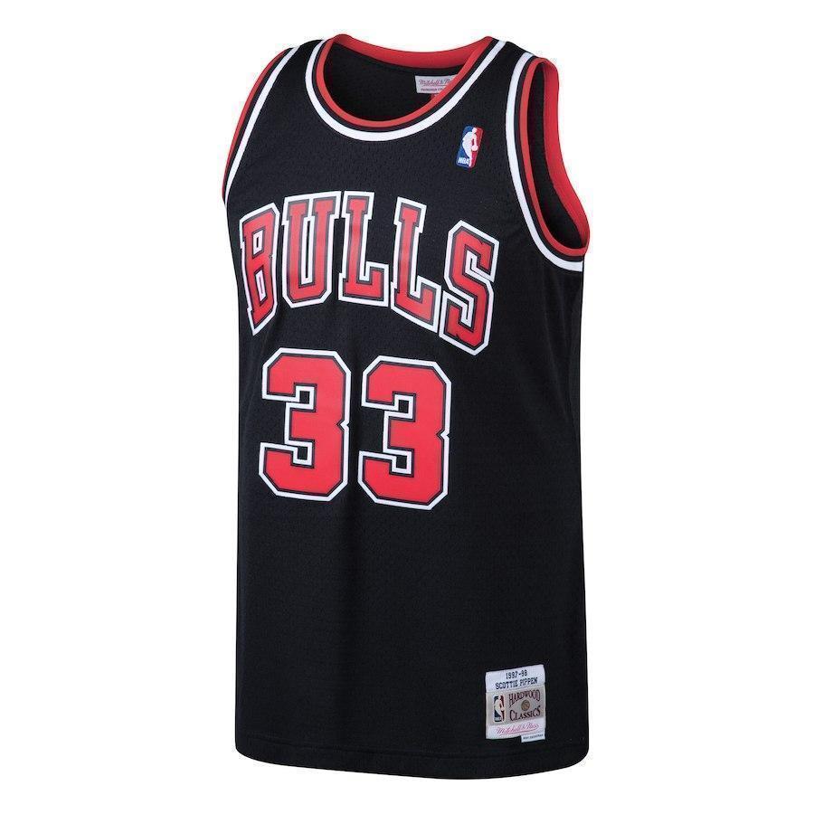 33-Scottie Pippen Chicago Bulls Hardwood Classics Swingman Jersey - Black
