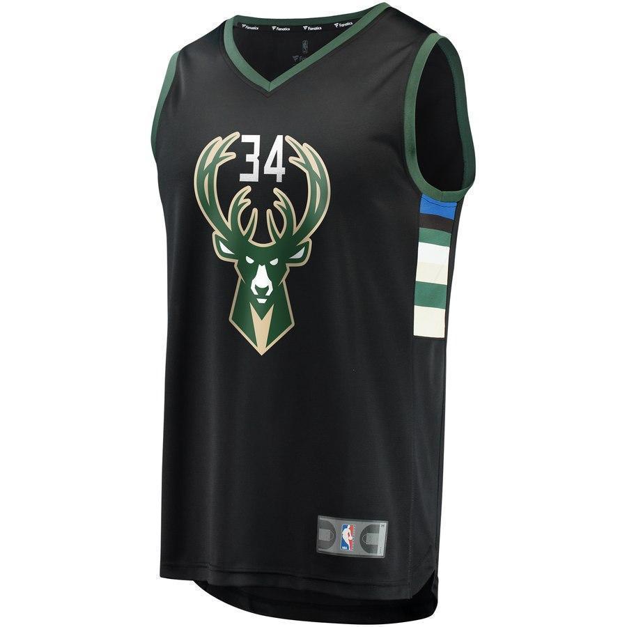 34-Giannis Antetokounmpo Milwaukee Bucks  Jersey Black - Statement Edition