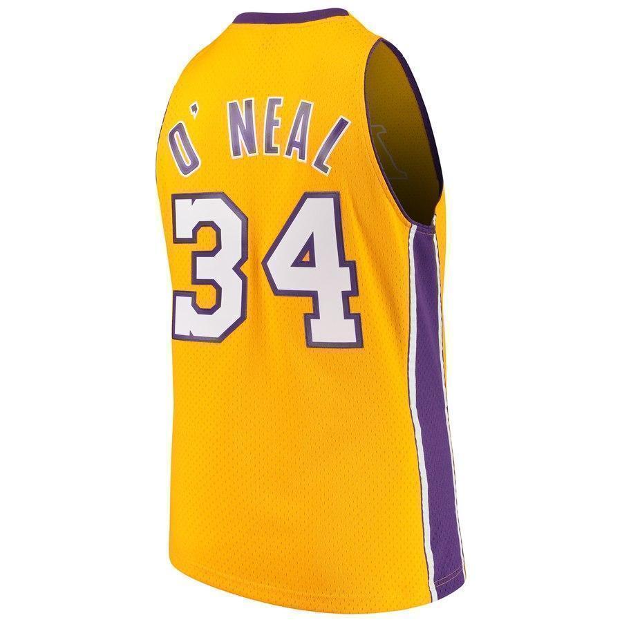 34- Shaquille O'Neal Los Angeles Lakers 1996-97 Throwback  Home Jersey - Gold