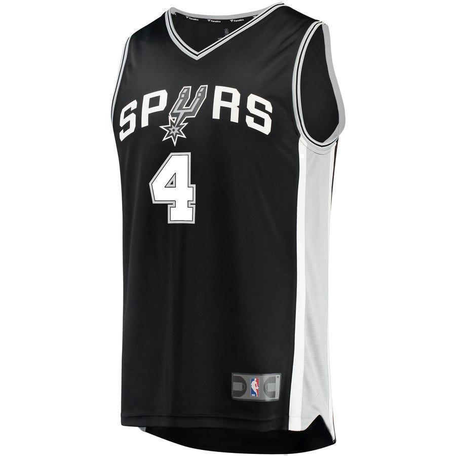 4-Derrick White San Antonio Spurs  Jersey Black - Icon Edition
