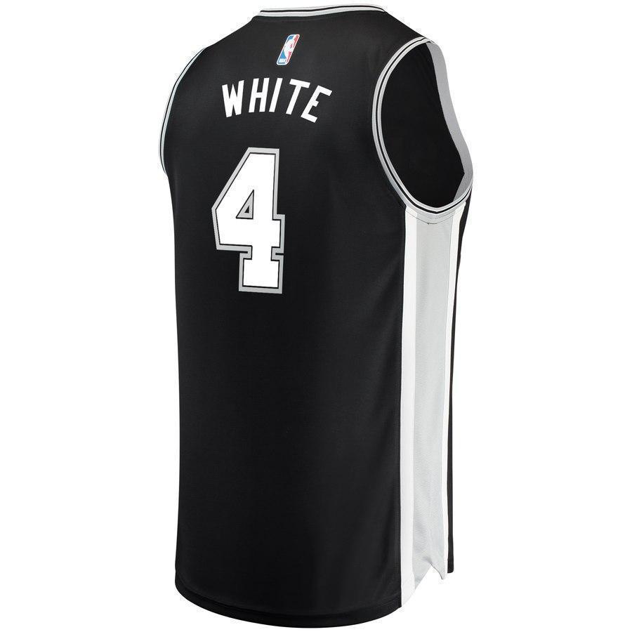 4-Derrick White San Antonio Spurs  Jersey Black - Icon Edition