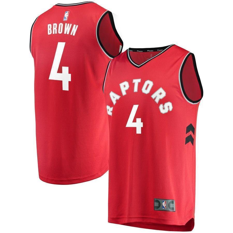 4-Lorenzo Brown Toronto Raptors  Jersey Red - Icon Edition