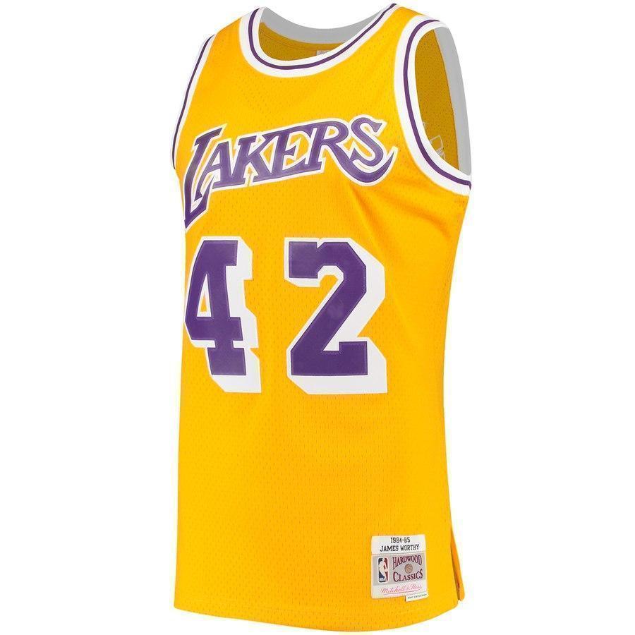 42-James Worthy Los Angeles Lakers Hardwood Classics Swingman Jersey - Gold