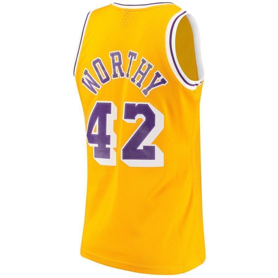 42-James Worthy Los Angeles Lakers Hardwood Classics Swingman Jersey - Gold