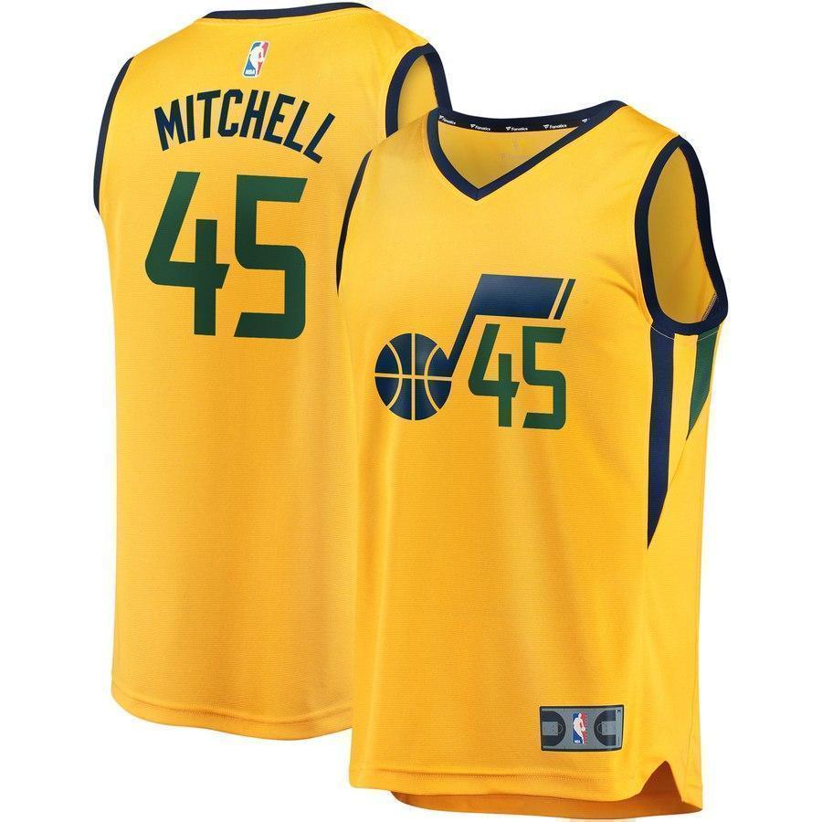 45-Donovan Mitchell Utah Jazz  Player Jersey Gold - Statement Edition