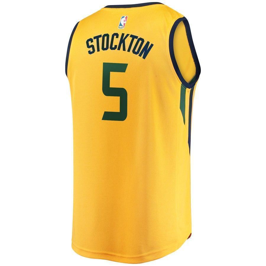 5-David Stockton Utah Jazz  Player Jersey Gold - Statement Edition