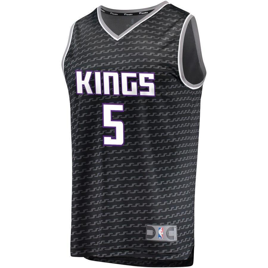 5-De'Aaron Fox Sacramento Kings Jersey Black - Statement Edition