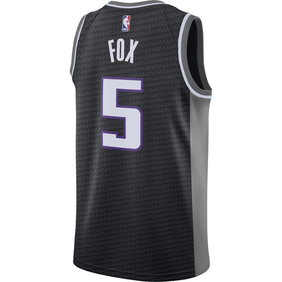 5-De'Aaron Fox Sacramento Kings  Swingman Jersey - Statement Edition – Black