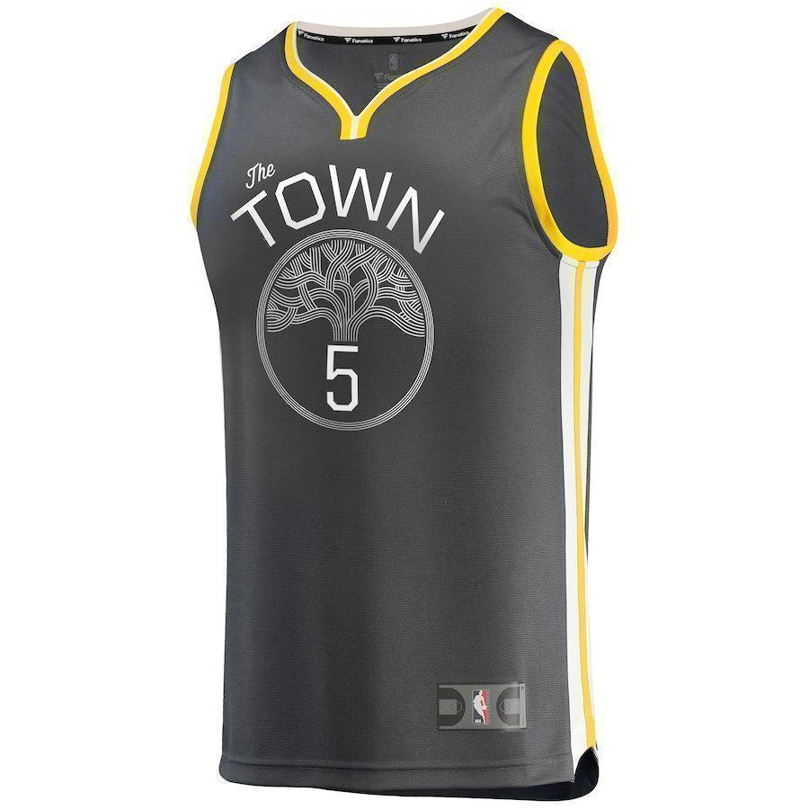 5-Kevon Looney Golden State Warriors Jersey Charcoal - Statement Edition