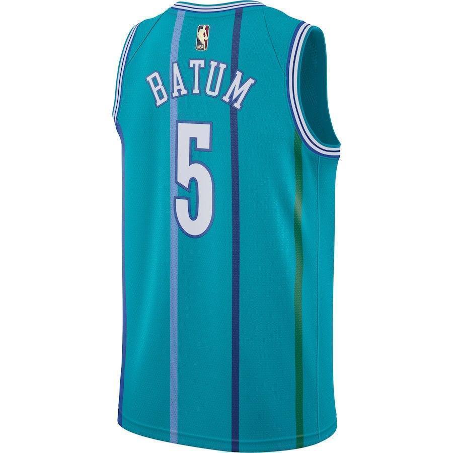 5-Nicolas Batum Charlotte Hornets  Hardwood Classics Swingman Jersey - Aqua